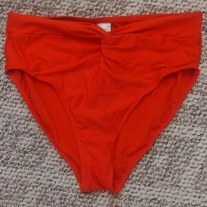 Women's Swim High-Waisted Bikini Bottom - Burnt Orange